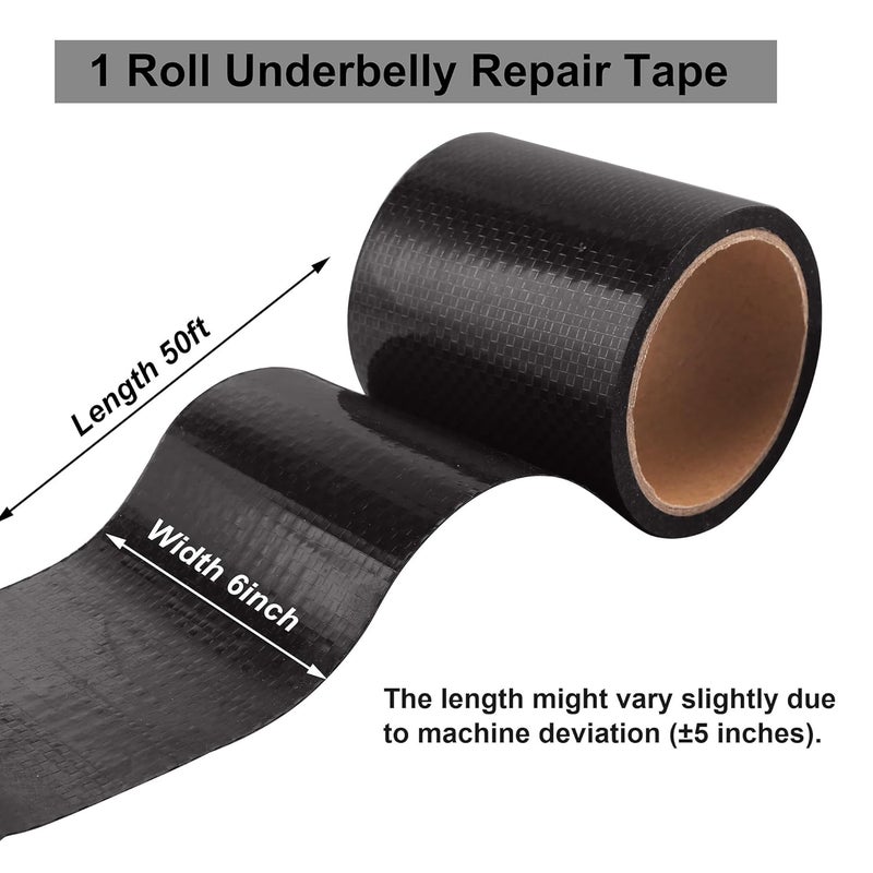 PlusRoc RV Underbelly Material RV Underbelly Tape Waterproof Flex Belly Tape with Permanent Sealing Adhesive for Mobile Home, Camper Travel Trailer, Tear Repair Patch(6'' x 50') - Image 2